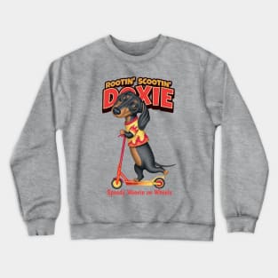 Dachshund Wiener Dog Doxie on Wheels Crewneck Sweatshirt